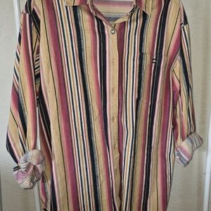 Western Striped Button-Up Shirt